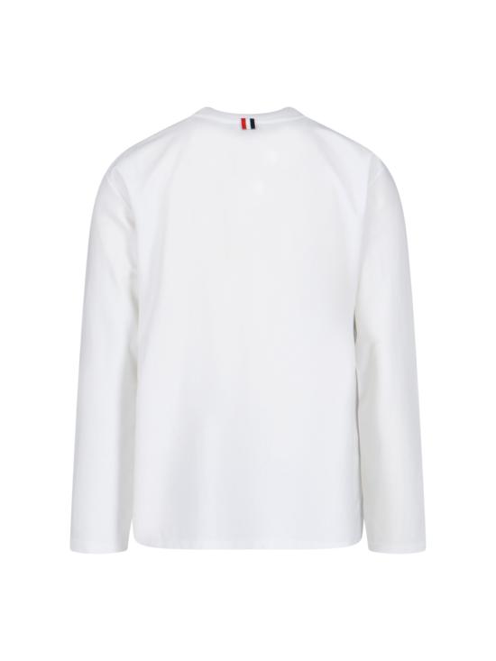 25FW 톰브라운 긴팔 티셔츠 MJS253A J0138 100 White - THOM BROWNE