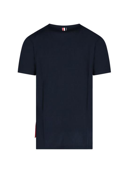 25FW 톰브라운 반팔 티셔츠 MJS010A 01454 415 Blue - THOM BROWNE