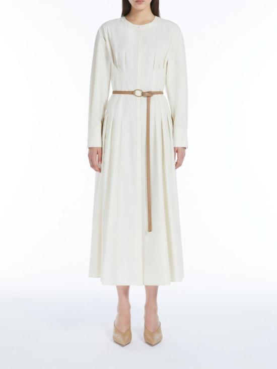 25FW 막스마라 스튜디오 미디 스커트 ORVIETO2426226021650002 White - MAX MARA STUDIO