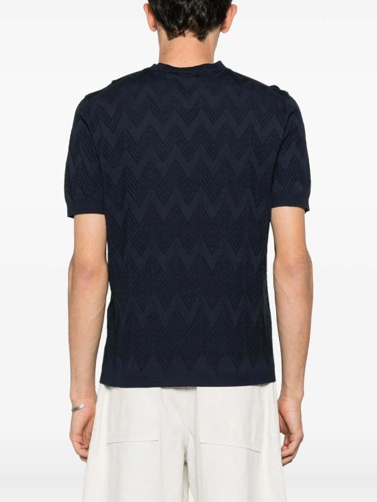 25SS 미소니 반팔 티셔츠 US25SL02BK043ZS72JF Dark Blue - MISSONI