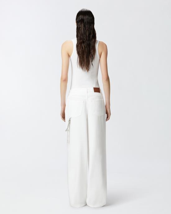 25SS 핑코 스트레이트 팬츠 104601A2DO Z04 White - PINKO