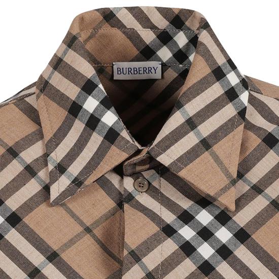24FW 버버리 체크 울 블렌드 셔츠 드레스  8095080 C1202 LINDEN IP CHECK - BURBERRY