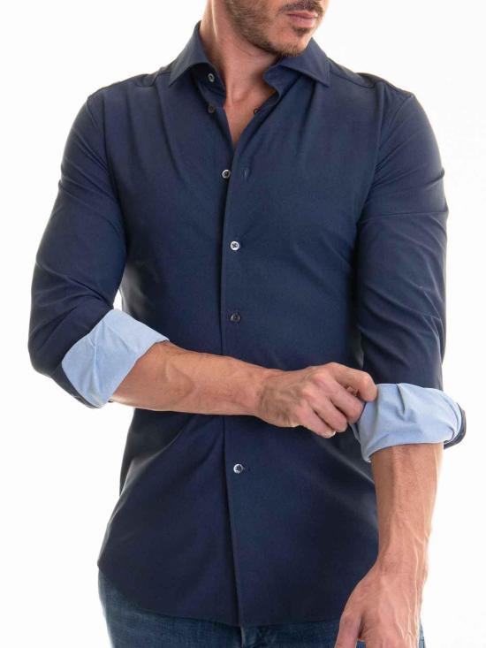  꼬르넬리아니 긴팔 셔츠 94P1789411479001 Blue - CORNELIANI