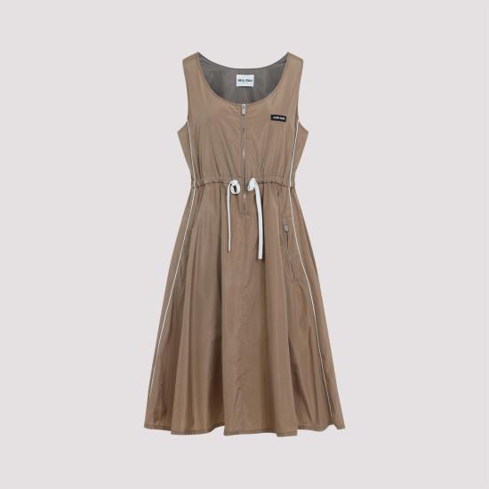 25FW 미우미우 미디 원피스 MF5873SOOO121G F0A68 NUDE NEUTRALS - MIU MIU