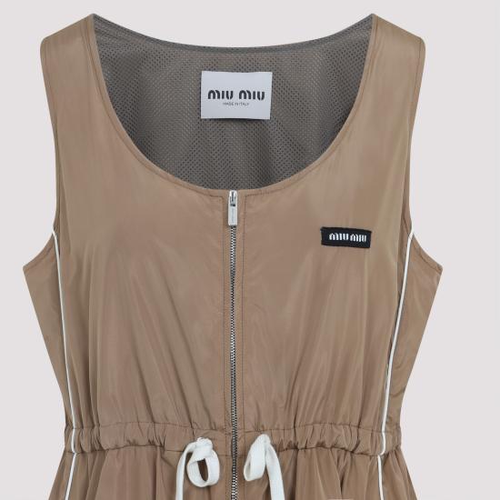 25FW 미우미우 미디 원피스 MF5873SOOO121G F0A68 NUDE NEUTRALS - MIU MIU