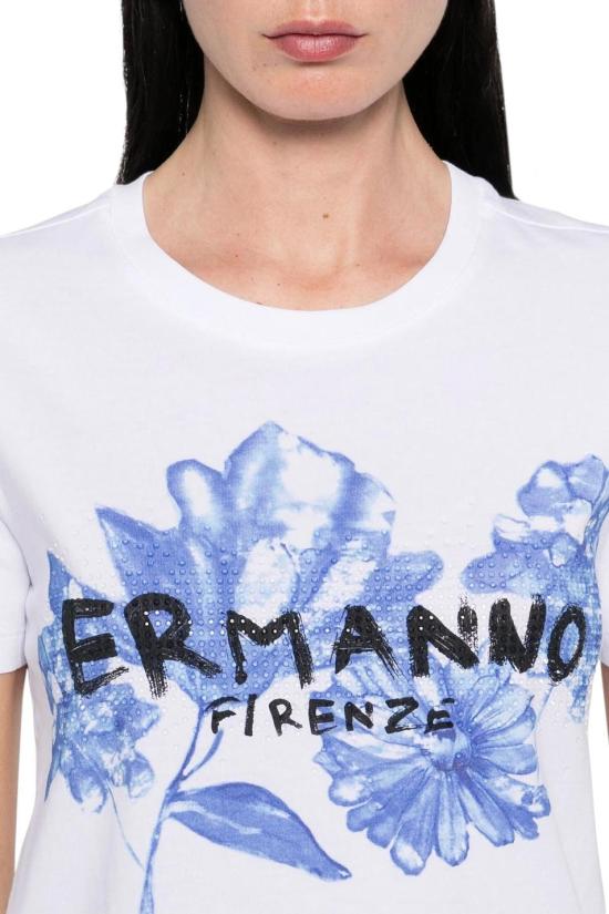 25SS 에르마노 피렌제 반팔 티셔츠 D46EL049EG5 MFA50 White - ERMANNO FIRENZE