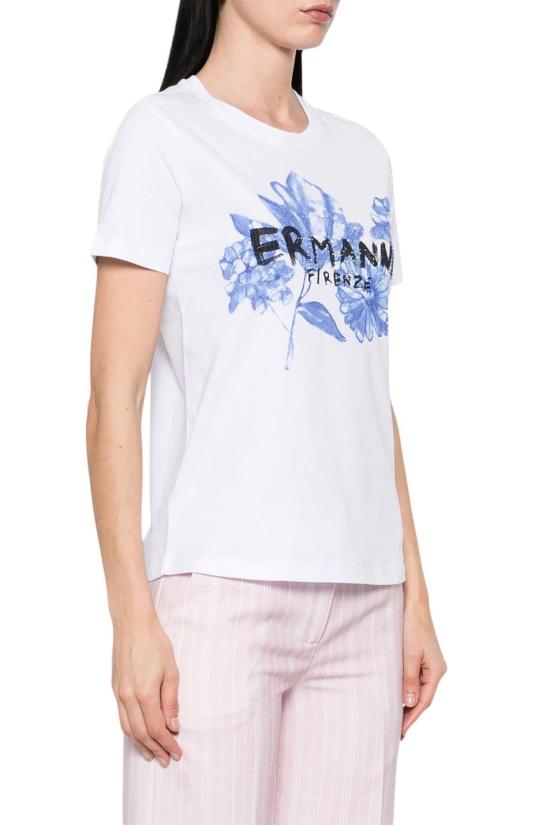 25SS 에르마노 피렌제 반팔 티셔츠 D46EL049EG5 MFA50 White - ERMANNO FIRENZE