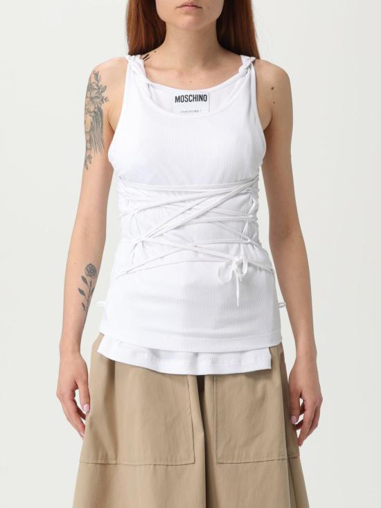 25SS 모스키노 민소매 티셔츠 12060445 0001 White