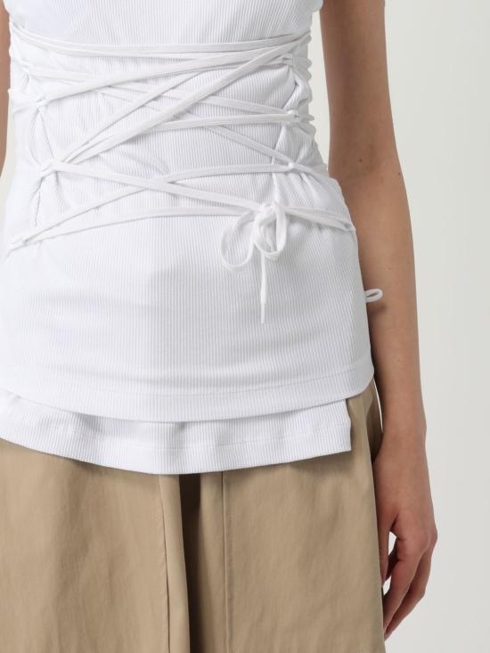 25SS 모스키노 민소매 티셔츠 12060445 0001 White - MOSCHINO