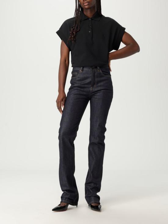 25FW 생로랑 폴로 티셔츠 824091Y37HC 1000 Black - SAINT LAURENT