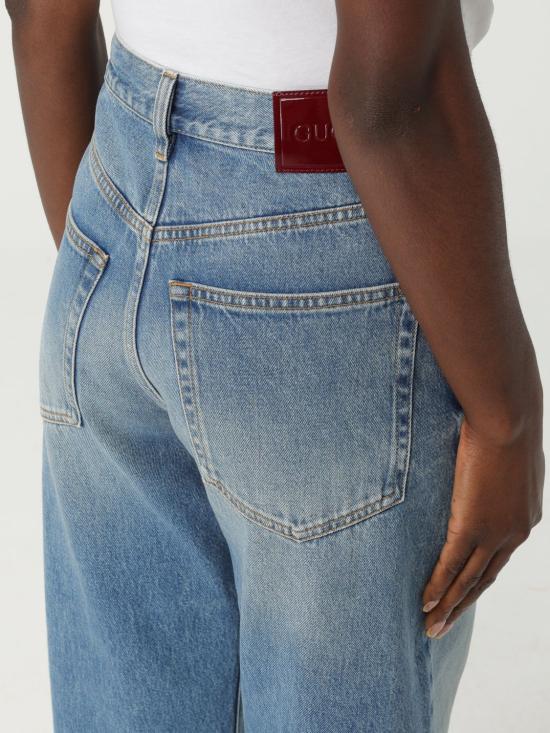 25FW 구찌 라벨 데님 트라우저 786815XDC7Q 4009 Blue - GUCCI