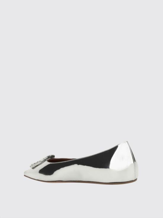 25SS 아미나 무아디 플랫 슈즈 12S357006CAM SILVERWHIT Silver - AMINA MUADDI