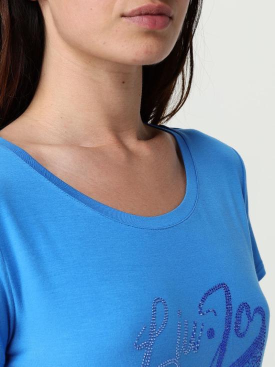 25SS 리우조 반팔 티셔츠 VA5157JS360 M9205 Blue - LIU JO