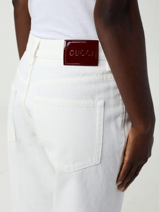 25FW 구찌 플레어 크롭 데님 팬츠 817989XDC8W 9000 White - GUCCI