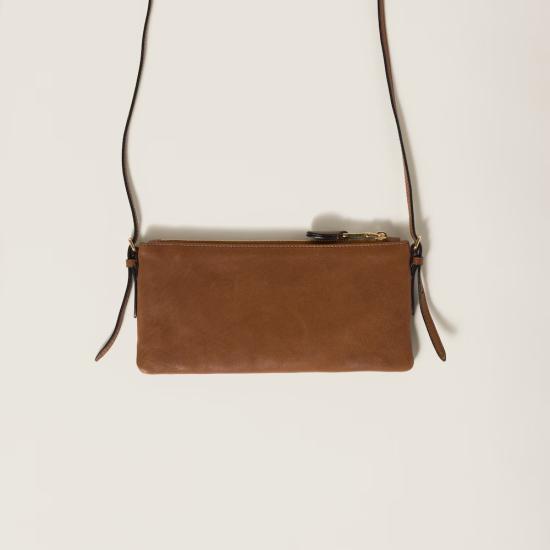26SS 미우미우 나파 레더 미니 파우치 5NI007AEFXF0316 Brown - MIU MIU