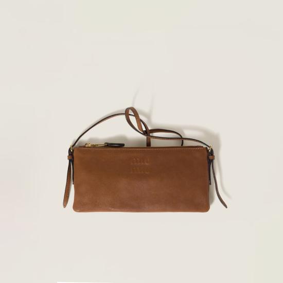26SS 미우미우 나파 레더 미니 파우치 5NI007AEFXF0316 Brown