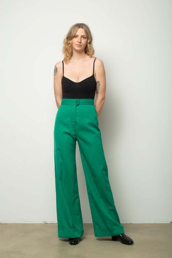  Preservation Vintage 스트레이트 팬츠 Preservation 빈티지 그린 와이드 레그 팬츠 - OTHER BRANDS