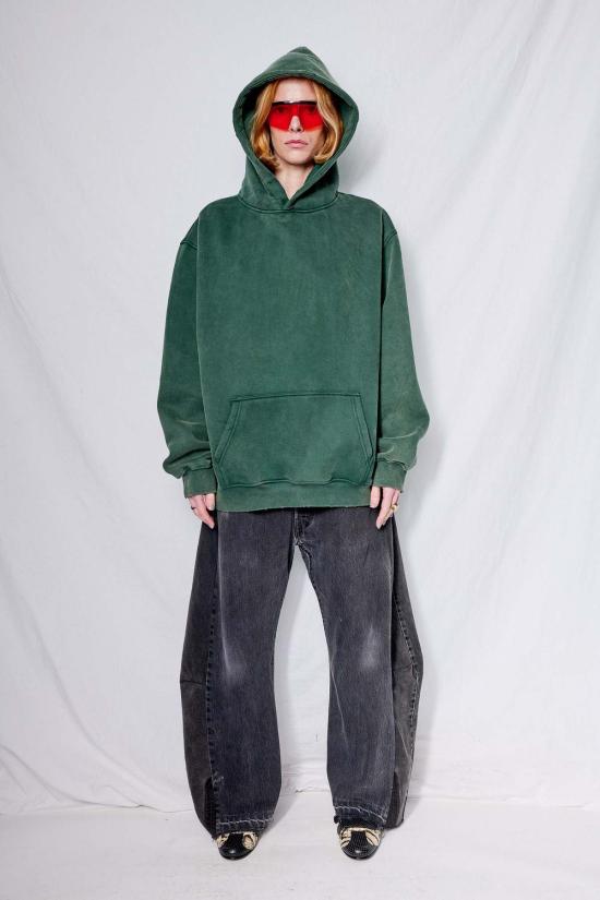  어셈블리 뉴욕 어셈블리 페이디드 그린 후드 티셔츠 - ASSEMBLY NEW YORK