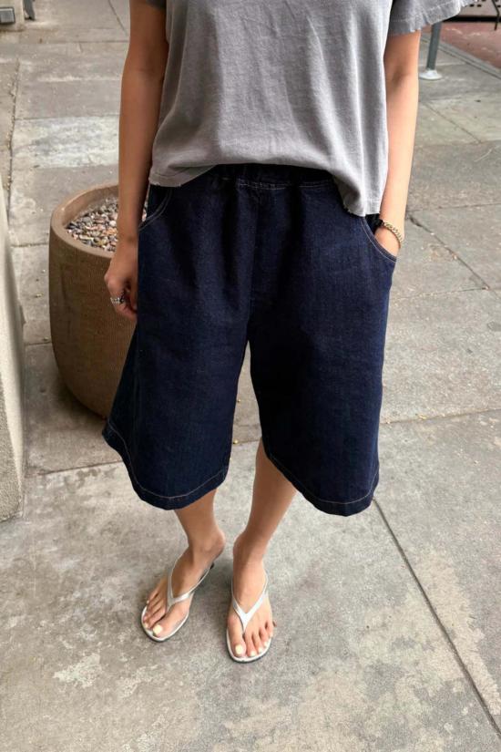  르 본 숍 데님 숏팬츠 Le Bon Shoppe Liam 버뮤다 쇼트 로우 데님 - Le Bon Shoppe