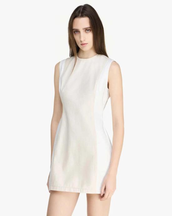  JW앤더슨 숏 원피스 JW 앤더슨 데님 트윌 미니 시프트 드레스 크림 - JW ANDERSON