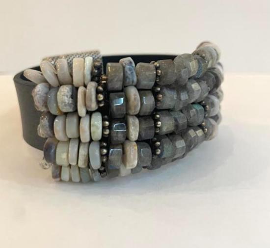  Martell 팔찌 마르텔 라브라도라이트 오팔 S/S 가죽 - OTHER BRANDS