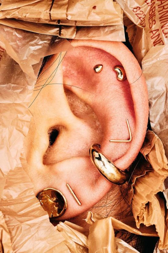  탈리스만 이어링 쁘띠 리니어 스터드 - TALISMAN