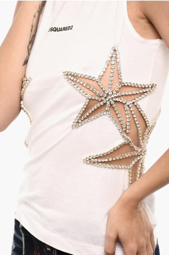  디스퀘어드2 민소매 티셔츠 S72GD0525 S24668 100 White - DSQUARED2