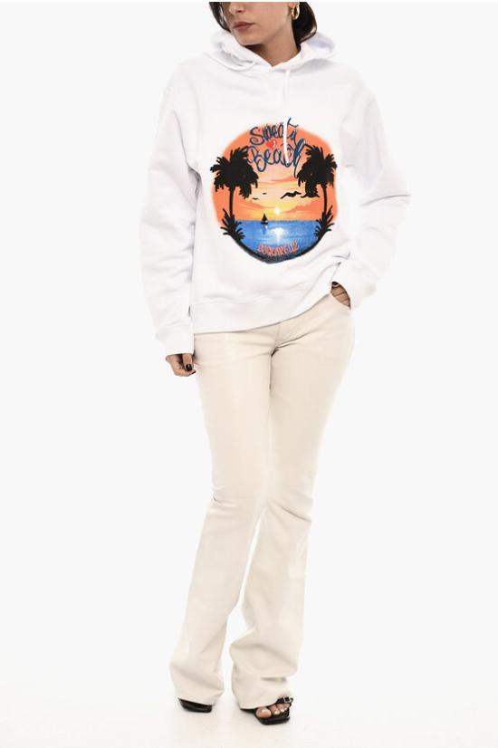  디스퀘어드2 후드 티셔츠 S72GU0450 S25551 100 White - DSQUARED2