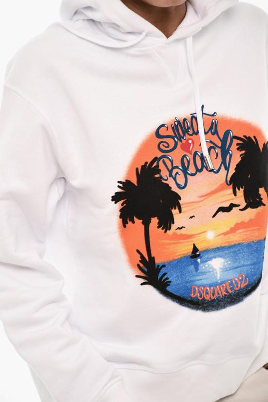  디스퀘어드2 후드 티셔츠 S72GU0450 S25551 100 White - DSQUARED2