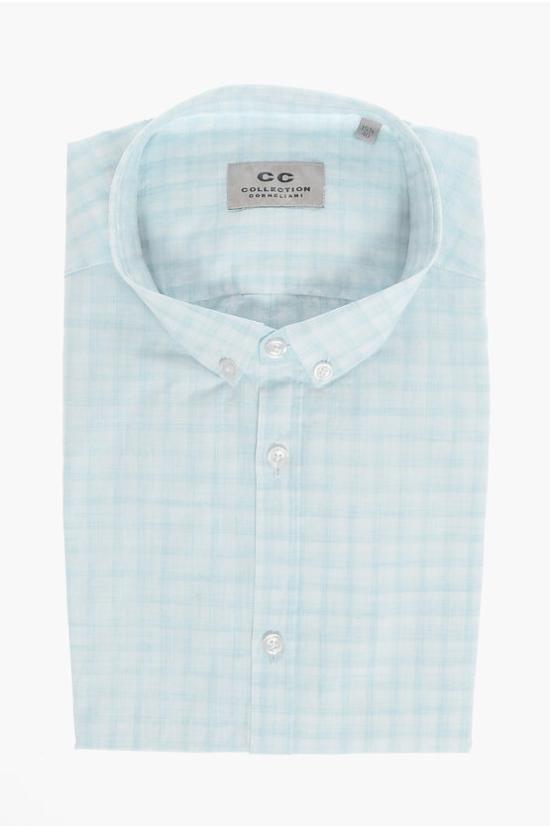  꼬르넬리아니 반팔 셔츠 83IX52 9161509 003 Light blue - CORNELIANI