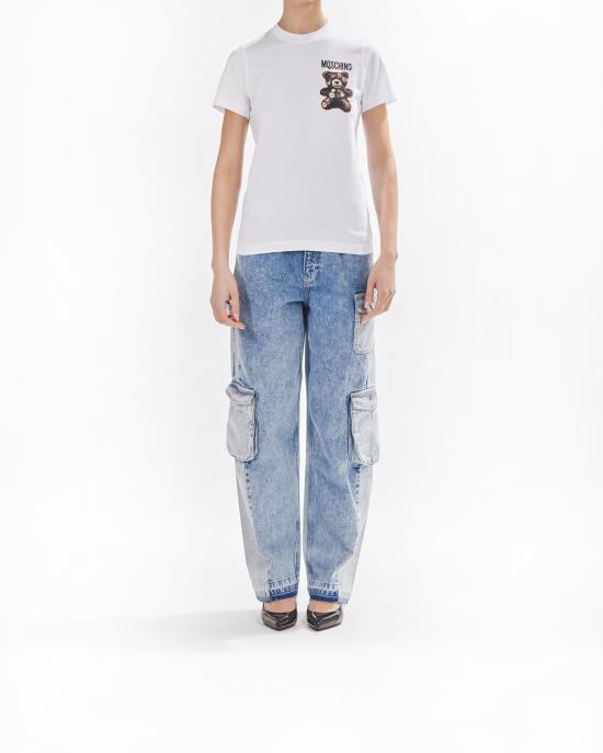  모스키노 반팔 티셔츠 251D 0709 0441 1001 BIANCO - MOSCHINO