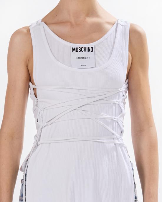 25SS 모스키노 민소매 티셔츠 251D 1206 0445 1001 BIANCO - MOSCHINO