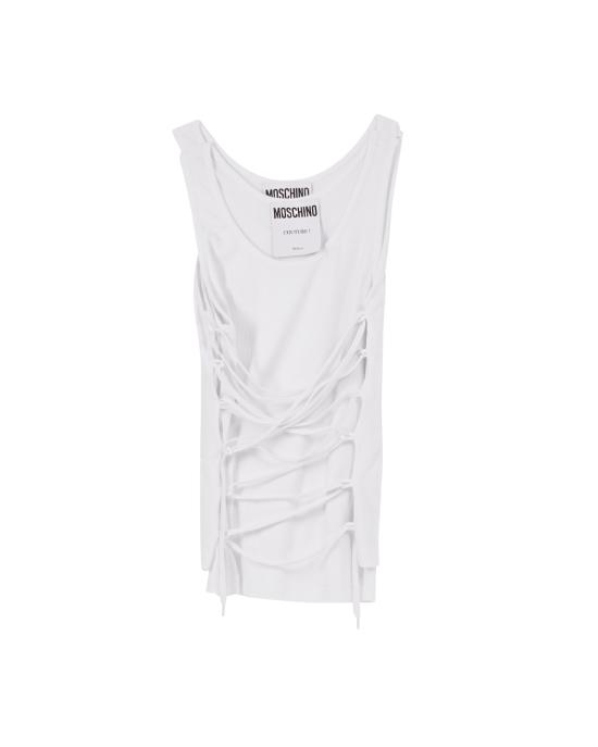 25SS 모스키노 민소매 티셔츠 251D 1206 0445 1001 BIANCO