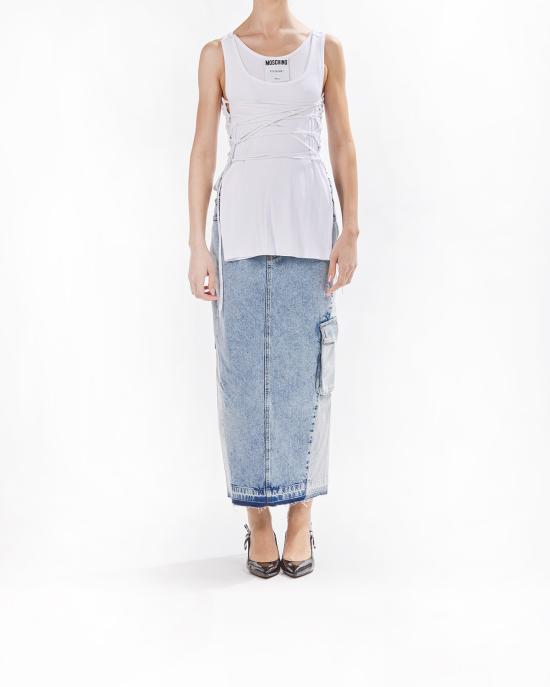 25SS 모스키노 민소매 티셔츠 251D 1206 0445 1001 BIANCO - MOSCHINO