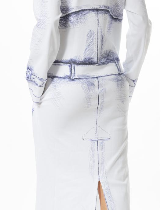 25SS 모스키노 롱 원피스 251D 0462 0442 3001 BIANCO MULTI - MOSCHINO