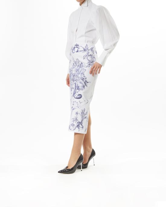 25SS 모스키노 롱 스커트 251D 0123 0450 3002 BIANCO MULTI - MOSCHINO