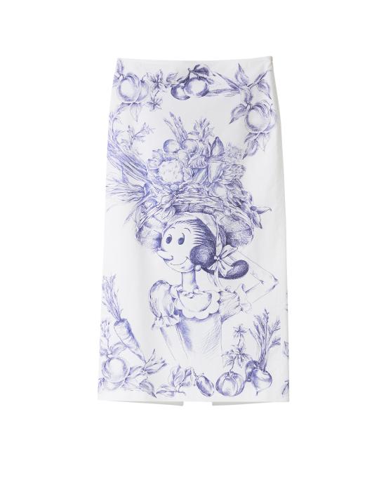 25SS 모스키노 롱 스커트 251D 0123 0450 3002 BIANCO MULTI