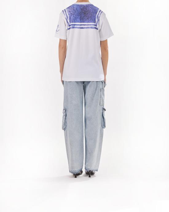 25SS 모스키노 반팔 티셔츠 251D 0712 0442 3001 BIANCO MULTI - MOSCHINO