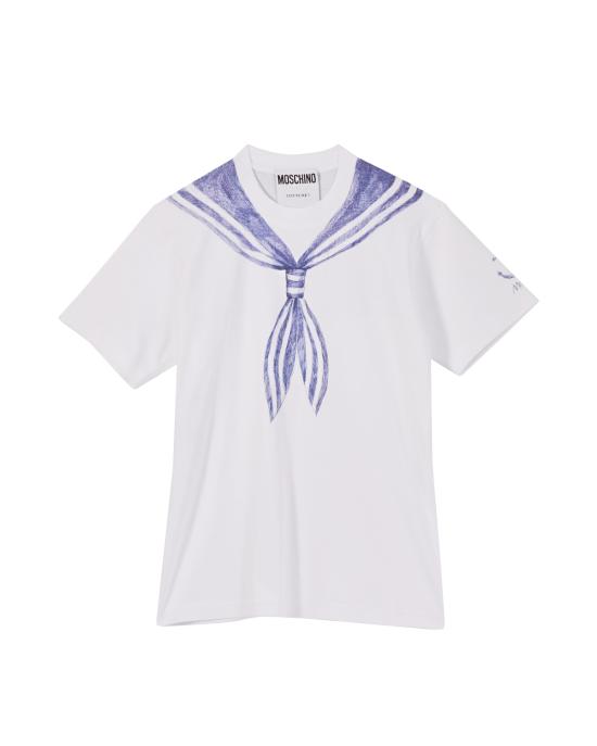 25SS 모스키노 반팔 티셔츠 251D 0712 0442 3001 BIANCO MULTI