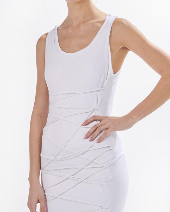 25SS 모스키노 롱 원피스 251D 0414 0445 1001 BIANCO - MOSCHINO