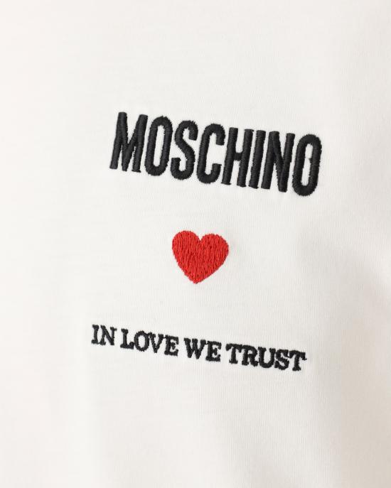  모스키노 반팔 티셔츠 0720 0241 1001 BIANCO - MOSCHINO