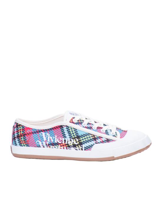 26SS 비비안웨스트우드 애니멀 짐 로우탑 스니커즈 75020057M W00J1 O301 tartan MULTICOLOR