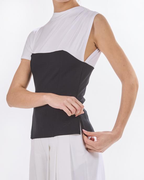 25SS 칼라거펠트 민소매 티셔츠 A2W17055 101 BIANCO NERO - KARL LAGERFELD