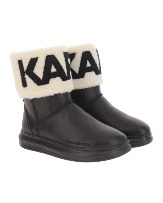 25FW 칼라거펠트 부츠 KL44552 401 Black Lthr Text w White NERO BIANCO - KARL LAGERFELD