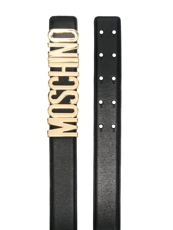 25FW 모스키노 슬림 벨트 8035 8008 0555 nero NERO ORO - MOSCHINO