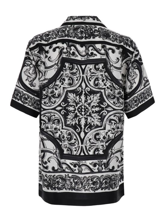 25FW 돌체앤가바나 반팔 셔츠 G5JH9THI1S6HX5DQ White black - DOLCE & GABBANA