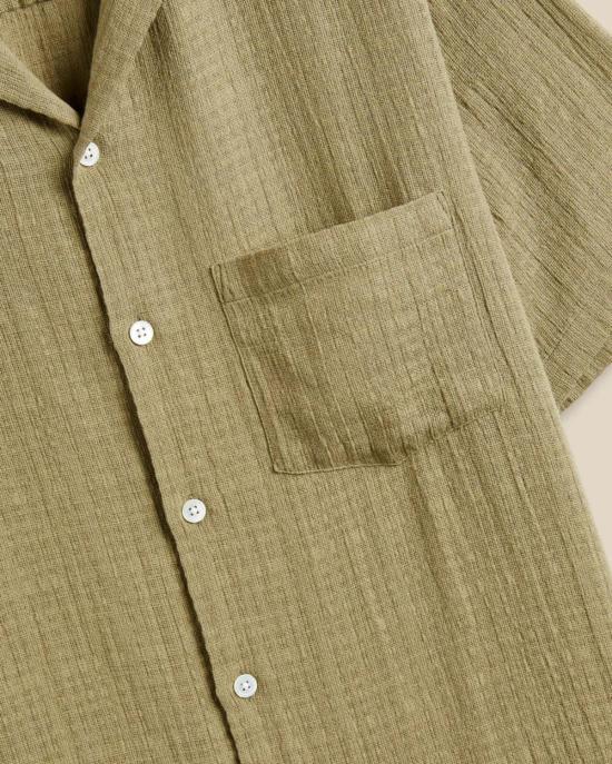  포르투기스플란넬 반팔 셔츠 포르투갈 플란넬 그레인 캠프 - PORTUGUESE FLANNEL