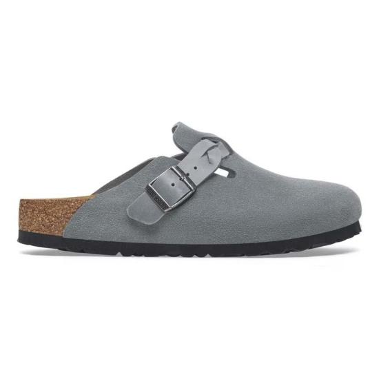 버켄스탁 뮬/슬리퍼 버켄슈톡 보스턴 브레이디드 스웨이드 오일드 클로그 - BIRKENSTOCK