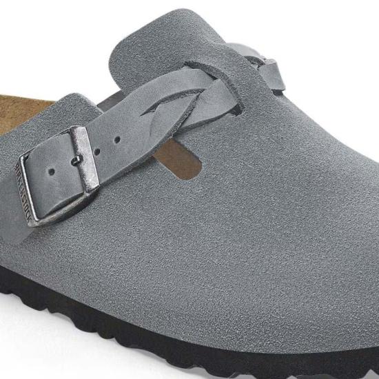  버켄스탁 뮬/슬리퍼 버켄슈톡 보스턴 브레이디드 스웨이드 오일드 클로그 - BIRKENSTOCK