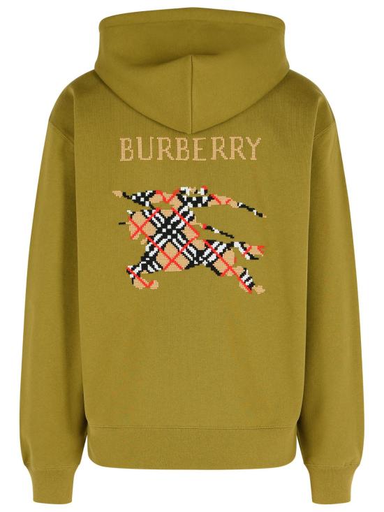 25FW 버버리 크로스 스티치 EKD​ 코튼 지퍼 후디 8110937C2985 Green - BURBERRY